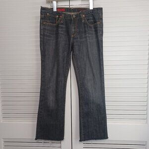 AG Adriano Goldschmied The Kiss Dark Wash Raw Hem Denim Jeans‎